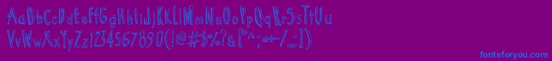 Cartoon  Tunes-Schriftart – Blaue Schriften auf violettem Hintergrund