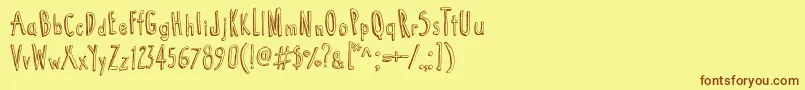 Cartoon  Tunes Font – Brown Fonts on Yellow Background