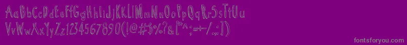 Cartoon  Tunes Font – Gray Fonts on Purple Background