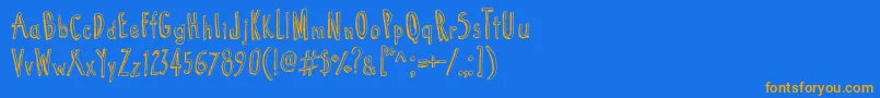 Cartoon  Tunes Font – Orange Fonts on Blue Background