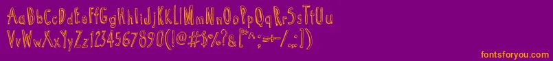 Cartoon  Tunes Font – Orange Fonts on Purple Background