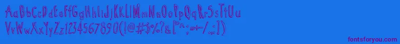 Cartoon  Tunes Font – Purple Fonts on Blue Background