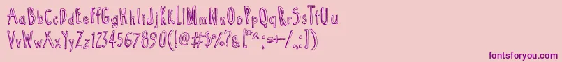 Cartoon  Tunes Font – Purple Fonts on Pink Background