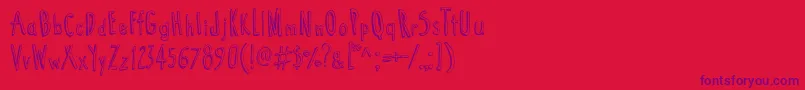Cartoon  Tunes Font – Purple Fonts on Red Background
