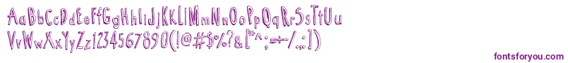 Cartoon  Tunes Font – Purple Fonts on White Background
