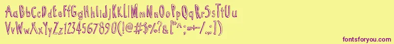 Cartoon  Tunes Font – Purple Fonts on Yellow Background