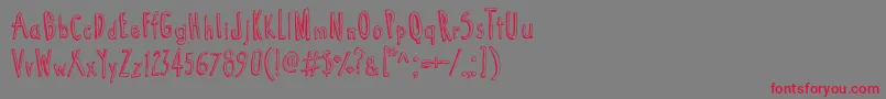 Cartoon  Tunes Font – Red Fonts on Gray Background