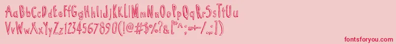 Cartoon  Tunes Font – Red Fonts on Pink Background