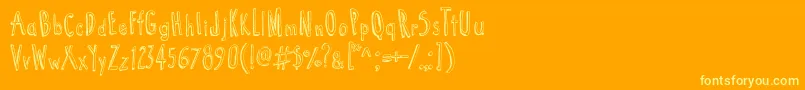 フォントCartoon  Tunes – オレンジの背景に黄色の文字
