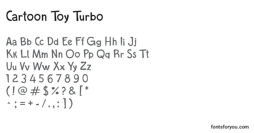 A fonte Cartoon Toy Turbo – alfabeto, números, caracteres especiais