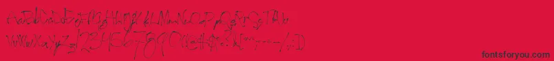 Secondlyrics Font – Black Fonts on Red Background