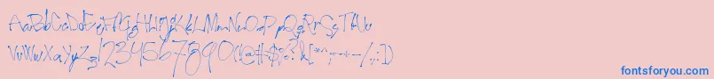Secondlyricsフォントについての詳細 フォントSecondlyrics – ピンクの背景に青い文字