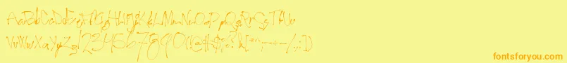 Secondlyrics Font – Orange Fonts on Yellow Background