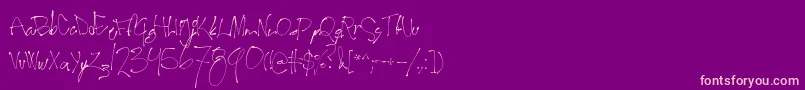 Secondlyrics Font – Pink Fonts on Purple Background