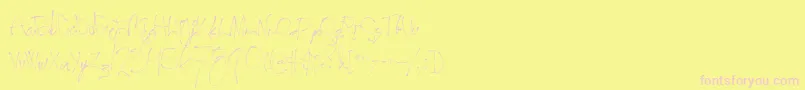 Secondlyrics Font – Pink Fonts on Yellow Background