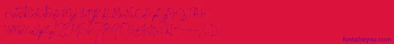 フォントSecondlyrics – 赤い背景に紫のフォント