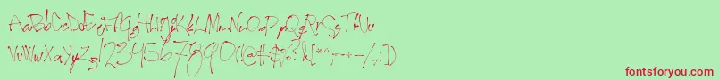 Secondlyrics Font – Red Fonts on Green Background