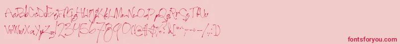 Secondlyrics Font – Red Fonts on Pink Background