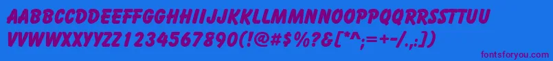 cartoon Font – Purple Fonts on Blue Background