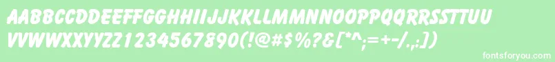 cartoon Font – White Fonts on Green Background