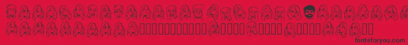 Cartoonabha Regular-fontti – mustat fontit punaisella taustalla