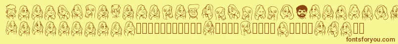 Police Cartoonabha Regular – polices brunes sur fond jaune