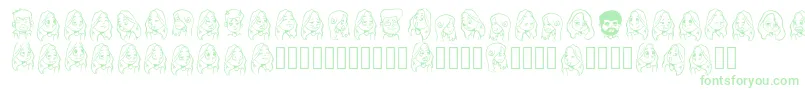 Cartoonabha Regular-Schriftart – Grüne Schriften auf weißem Hintergrund