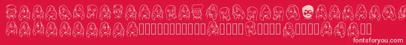 Cartoonabha Regular-Schriftart – Rosa Schriften auf rotem Hintergrund