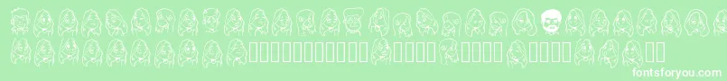Police Cartoonabha Regular – polices blanches sur fond vert
