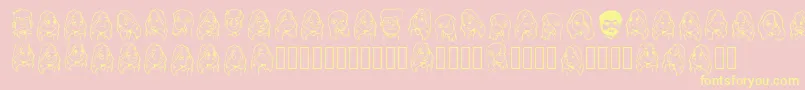Cartoonabha Regular-Schriftart – Gelbe Schriften auf rosa Hintergrund