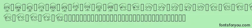 Шрифт CARTOONAMOL EXPRESSIONS – чёрные шрифты на зелёном фоне