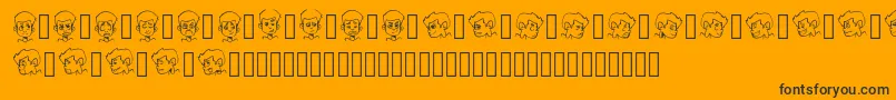 CARTOONAMOL EXPRESSIONS-fontti – mustat fontit oranssilla taustalla