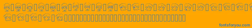 Шрифт CARTOONAMOL EXPRESSIONS – синие шрифты на оранжевом фоне