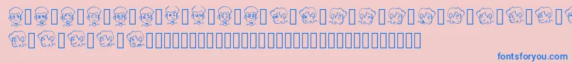 フォントCARTOONAMOL EXPRESSIONS – ピンクの背景に青い文字