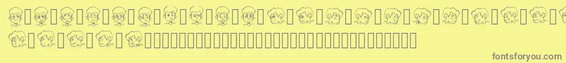 Czcionka CARTOONAMOL EXPRESSIONS – szare czcionki na żółtym tle