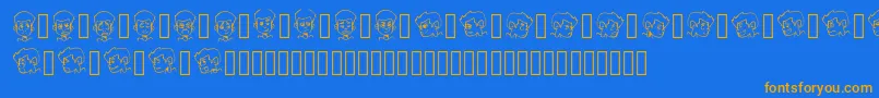 CARTOONAMOL EXPRESSIONS Font – Orange Fonts on Blue Background
