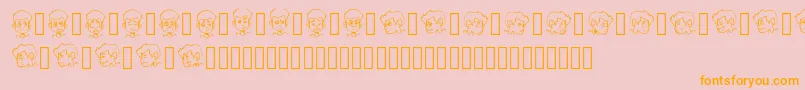 フォントCARTOONAMOL EXPRESSIONS – オレンジの文字がピンクの背景にあります。