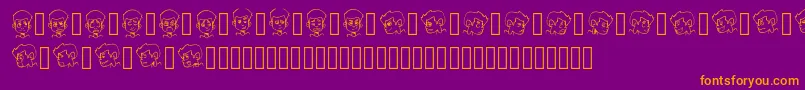 Fonte CARTOONAMOL EXPRESSIONS – fontes laranjas em um fundo violeta