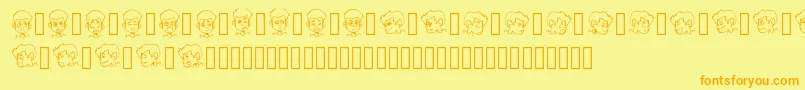 CARTOONAMOL EXPRESSIONS Font – Orange Fonts on Yellow Background