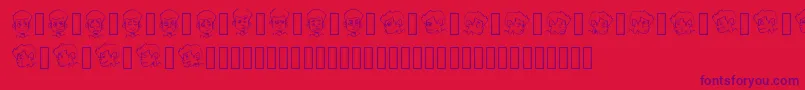 フォントCARTOONAMOL EXPRESSIONS – 赤い背景に紫のフォント