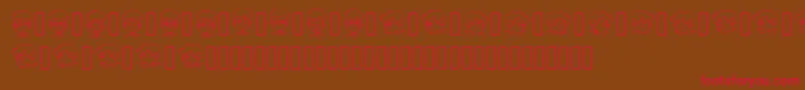 CARTOONAMOL EXPRESSIONS-Schriftart – Rote Schriften auf braunem Hintergrund