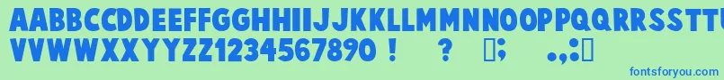 cartoonist kooky Font – Blue Fonts on Green Background