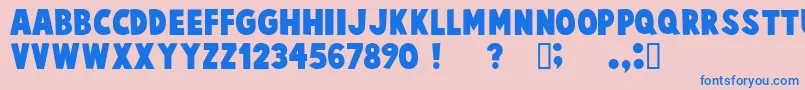 cartoonist kooky Font – Blue Fonts on Pink Background