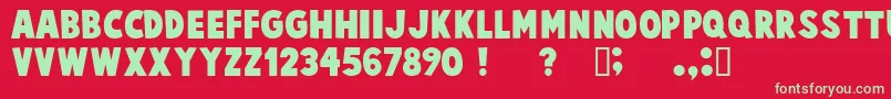 cartoonist kooky Font – Green Fonts on Red Background