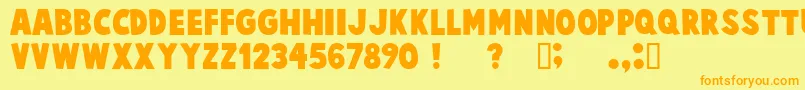 cartoonist kooky Font – Orange Fonts on Yellow Background