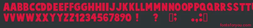 cartoonist kooky Font – Red Fonts on Black Background