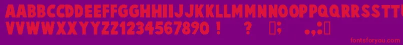 cartoonist kooky Font – Red Fonts on Purple Background