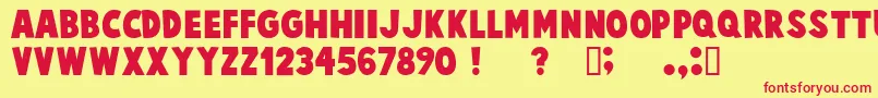 cartoonist kooky Font – Red Fonts on Yellow Background