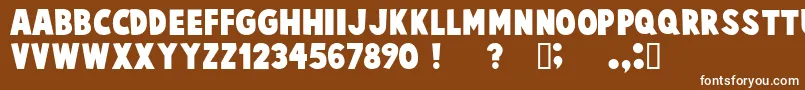 Police cartoonist kooky – polices blanches sur fond brun