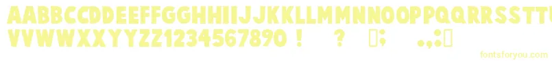 Fonte cartoonist kooky – fontes amarelas em um fundo branco